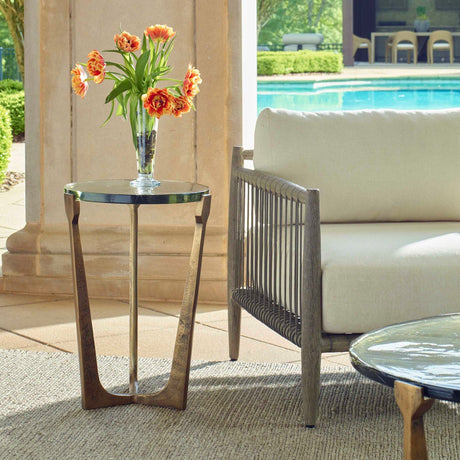 Round Glass Indoor/Outdoor Accent Table by Uttermost Bohdi, alternate view 2