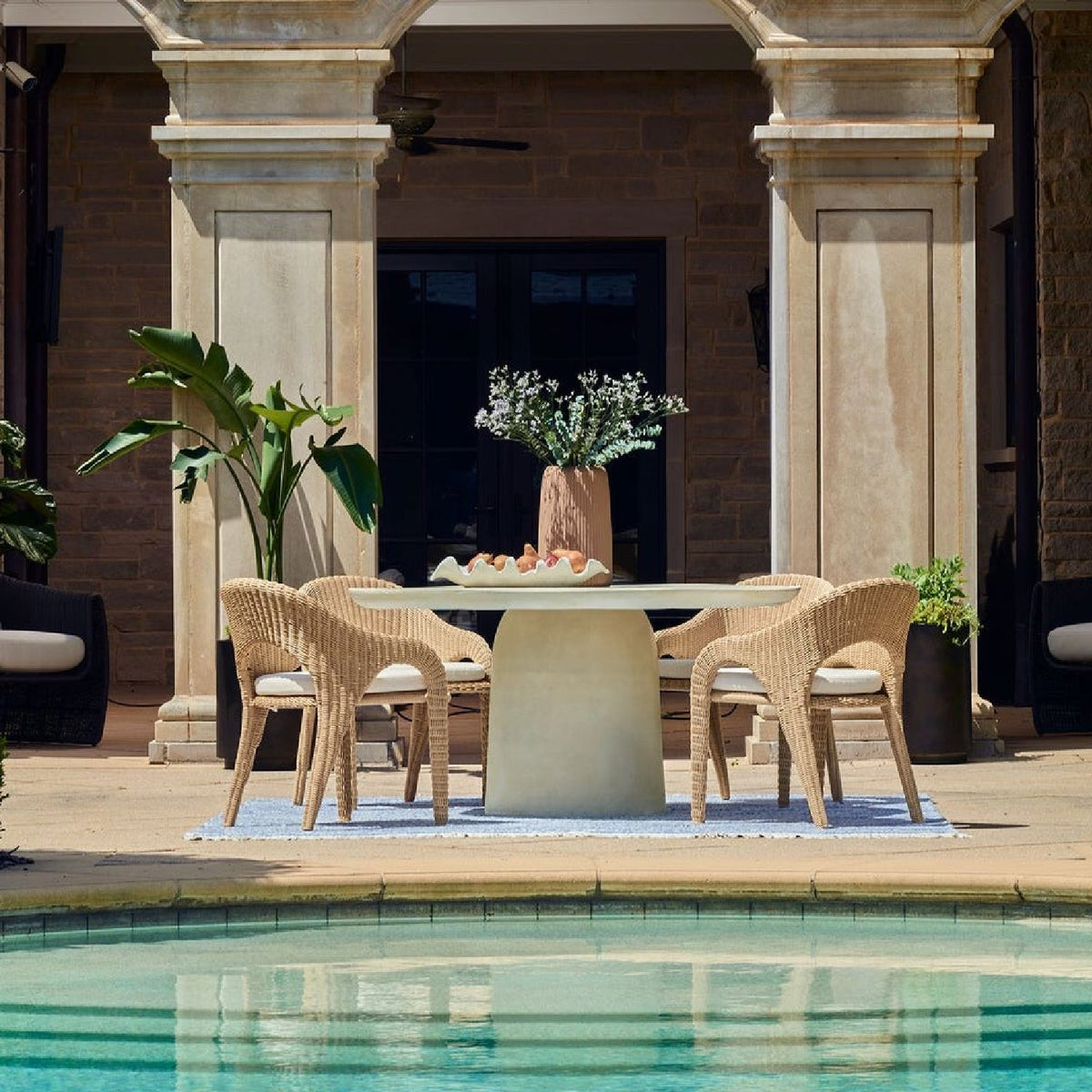 Modern European furniture - Cast Aluminum Indoor/Outdoor Dining Table - www.oroa.com