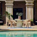 Modern European furniture - Cast Aluminum Indoor/Outdoor Dining Table - www.oroa.com