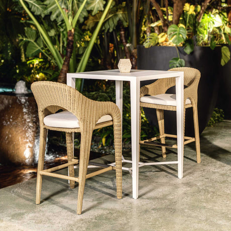 Modern European furniture - White Aluminum Indoor/Outdoor Bar Table - www.oroa.com
