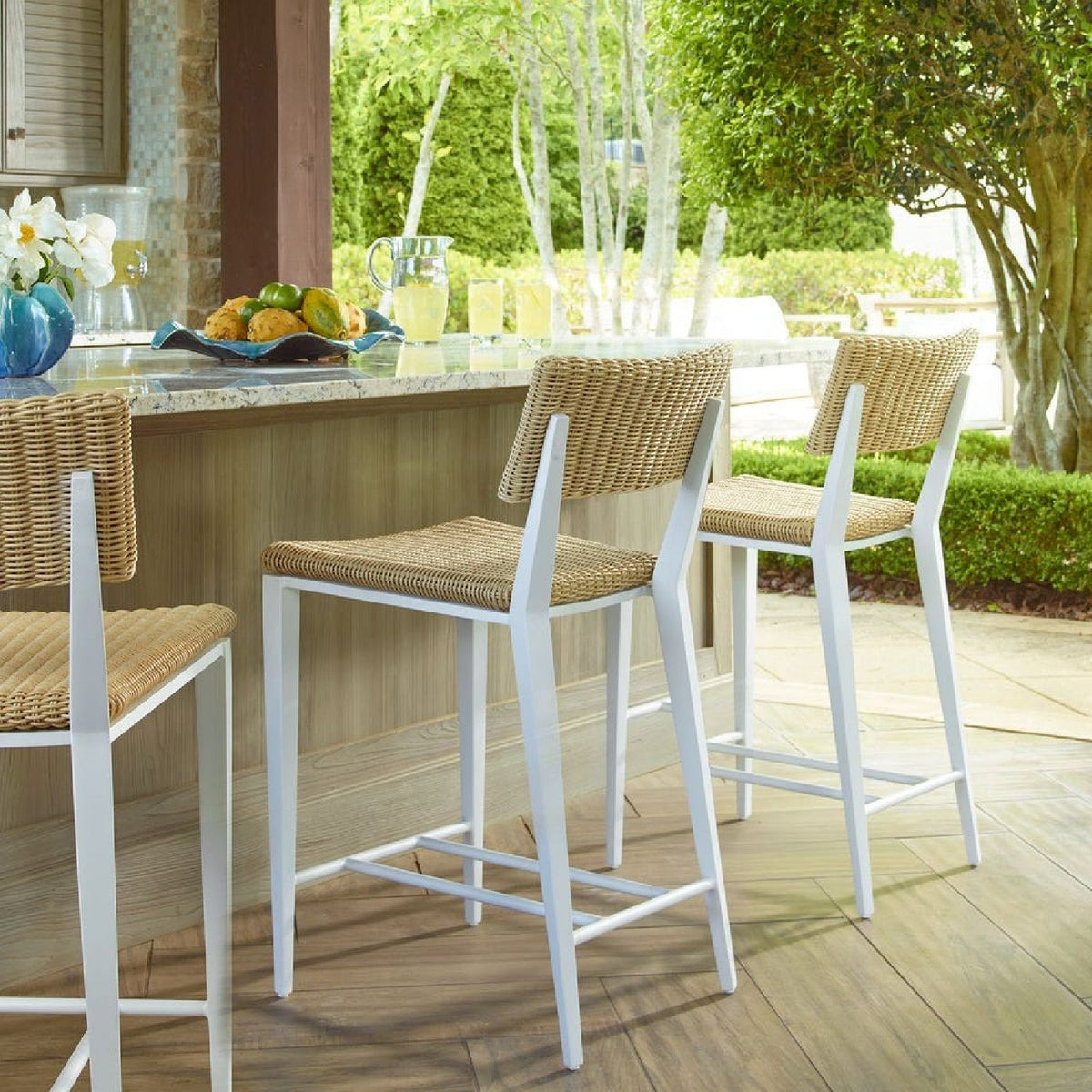 Modern European furniture - Wicker Outdoor Bar Stool - www.oroa.com