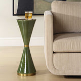 Green Ceramic Hourglass Drink Table by Uttermost Ronde, alternate view 2