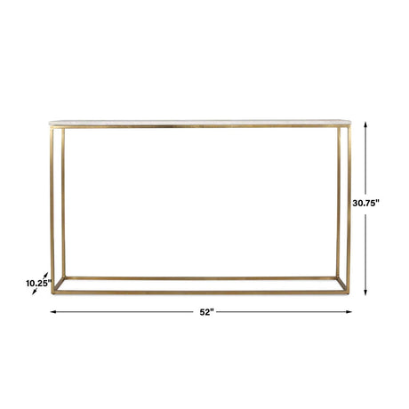 White Marble Minimalist Console Table by Uttermost Redmond, alternate view 7
