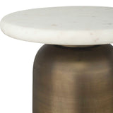 Antique Brass Indoor/Outdoor Marble Side Table by Uttermost Reiss, alternate view 4