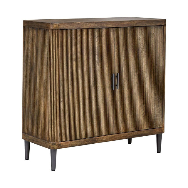 Wooden Tambour 2-Door Cabinet by Uttermost Pinstripe