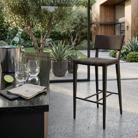 Modern European furniture - Wicker Outdoor Bar Stool - www.oroa.com