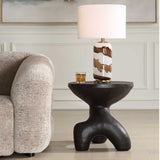 Modern European furniture - Black Stone Indoor/Outdoor Accent Table - www.oroa.com