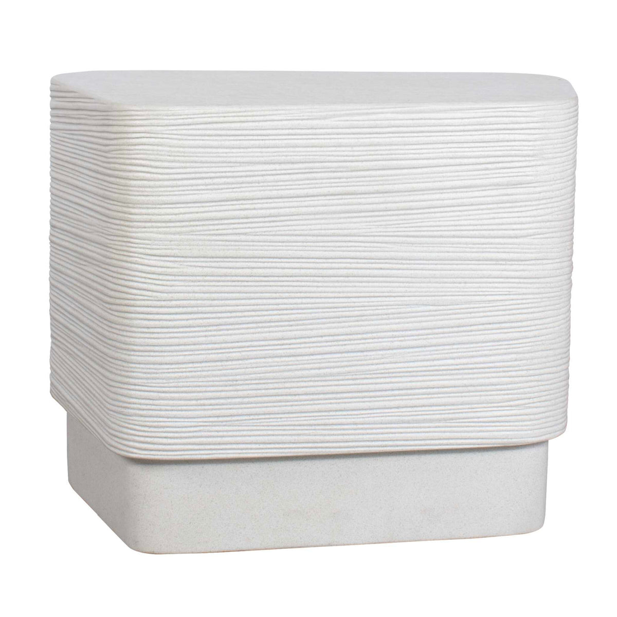 White Concrete Indoor/Outdoor Side Table by Uttermost Saltwater, alternate view 3