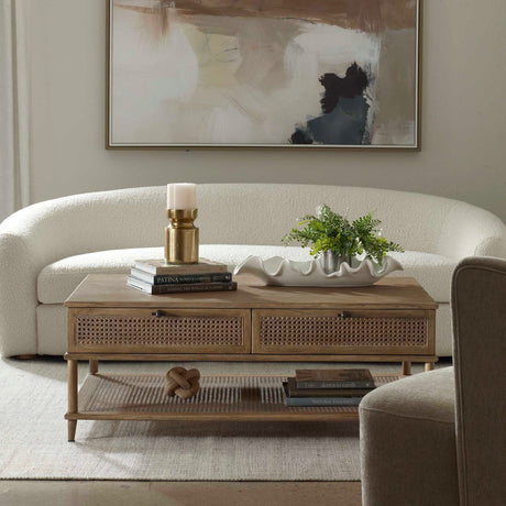 2-Drawer Rattan Cane Coffee Table by Uttermost Coast, alternate view 2