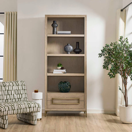 Modern European furniture - Light Oak 2-Drawer Bookshelf - www.oroa.com