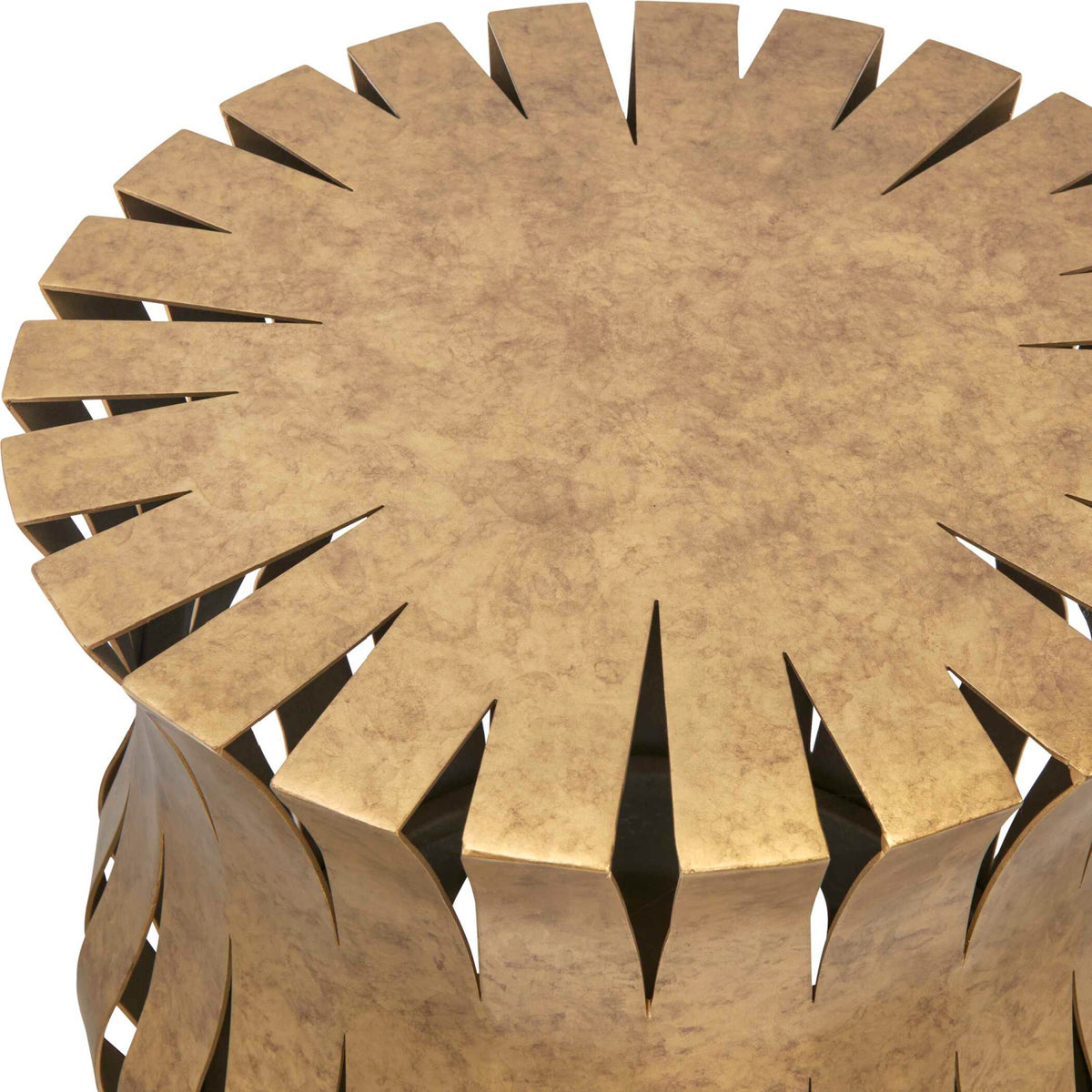 Modern European furniture - Aged Gold Wavy Accent Table - www.oroa.com