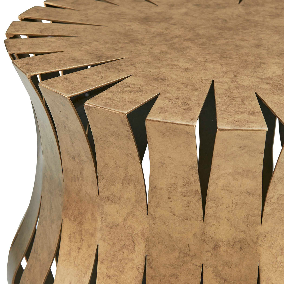 Modern European furniture - Aged Gold Wavy Accent Table - www.oroa.com