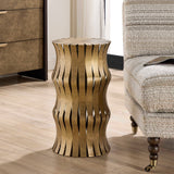 Modern European furniture - Aged Gold Wavy Accent Table - www.oroa.com