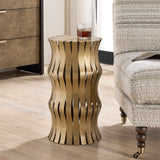 Modern European furniture - Aged Gold Wavy Accent Table - www.oroa.com