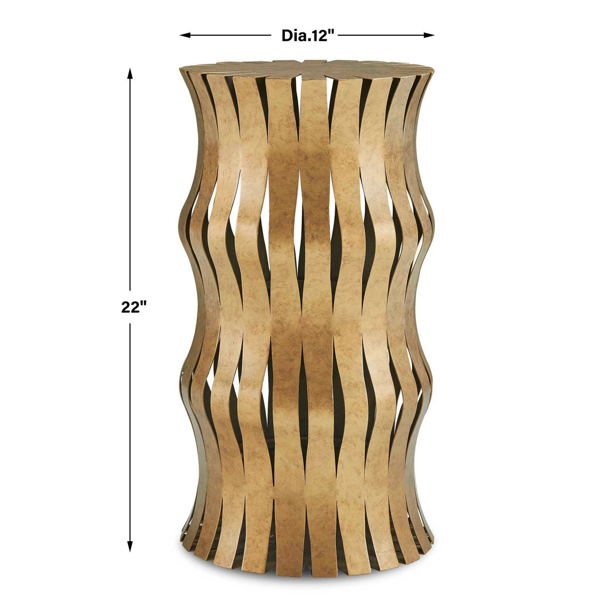 Modern European furniture - Aged Gold Wavy Accent Table - www.oroa.com