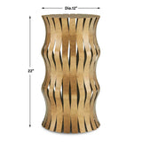 Modern European furniture - Aged Gold Wavy Accent Table - www.oroa.com
