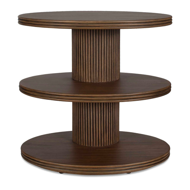 Modern European furniture - Wooden 3-Layered Oval Side Table - www.oroa.com