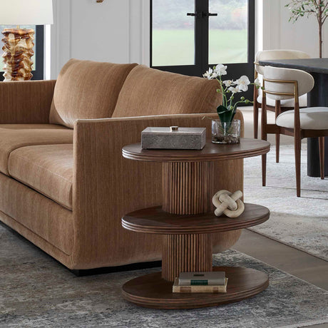 Modern European furniture - Wooden 3-Layered Oval Side Table - www.oroa.com