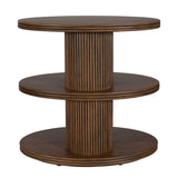Modern European furniture - Wooden 3-Layered Oval Side Table - www.oroa.com