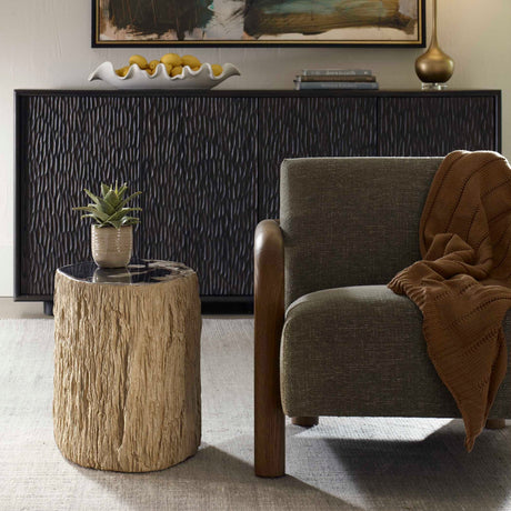 Petrified Wood Indoor/Outdoor Accent Table by Uttermost Arco, alternate view 6