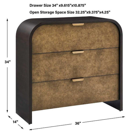 Two-Toned Oak 3-Drawer Chest by Uttermost Byrams, alternate view 10