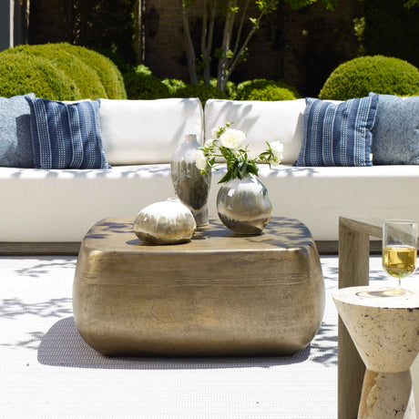 Modern European furniture - Aged Brass Indoor/Outdoor Coffee Table - www.oroa.com
