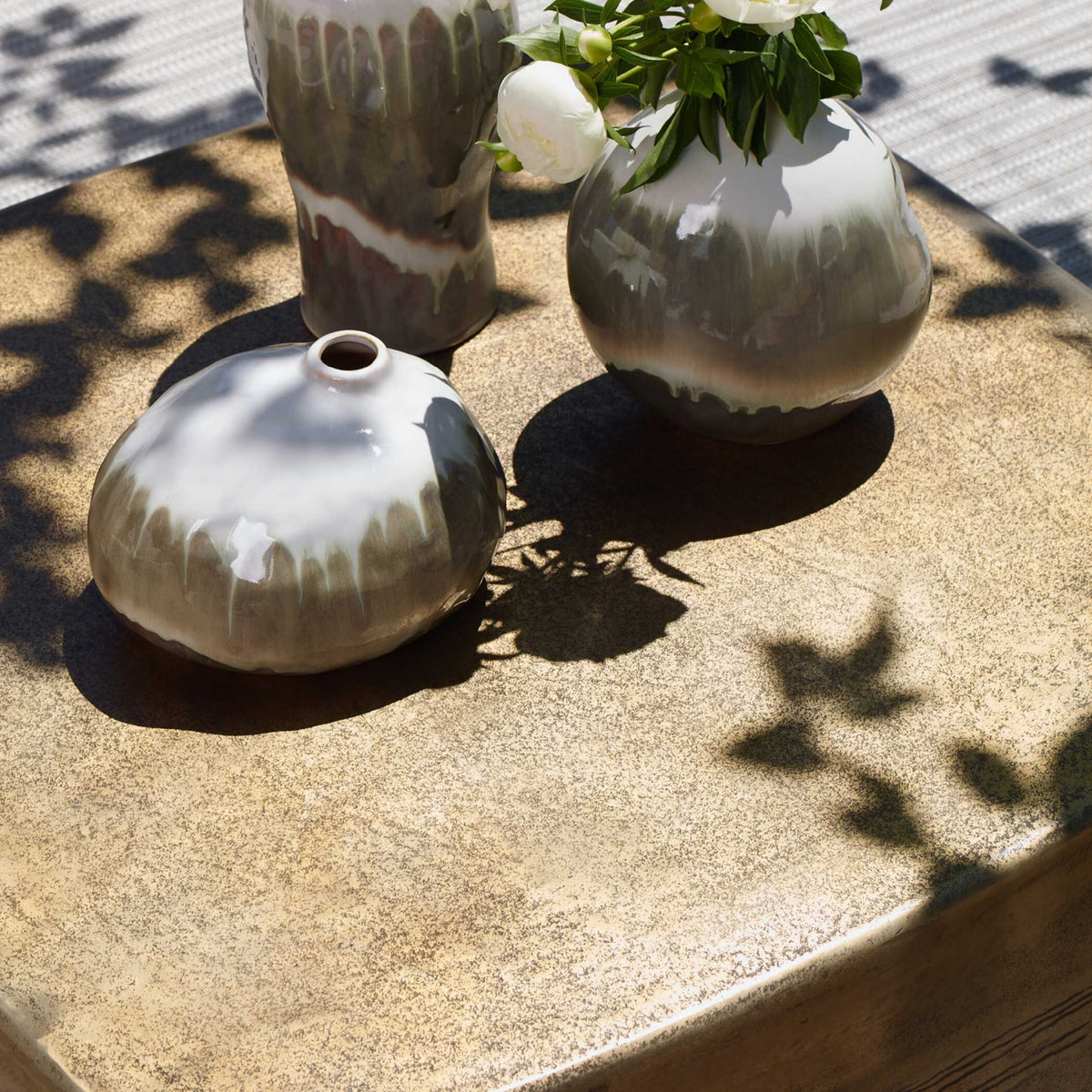 Modern European furniture - Aged Brass Indoor/Outdoor Coffee Table - www.oroa.com