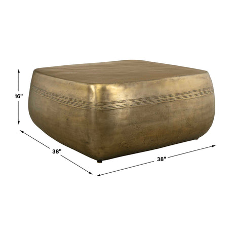 Modern European furniture - Aged Brass Indoor/Outdoor Coffee Table - www.oroa.com