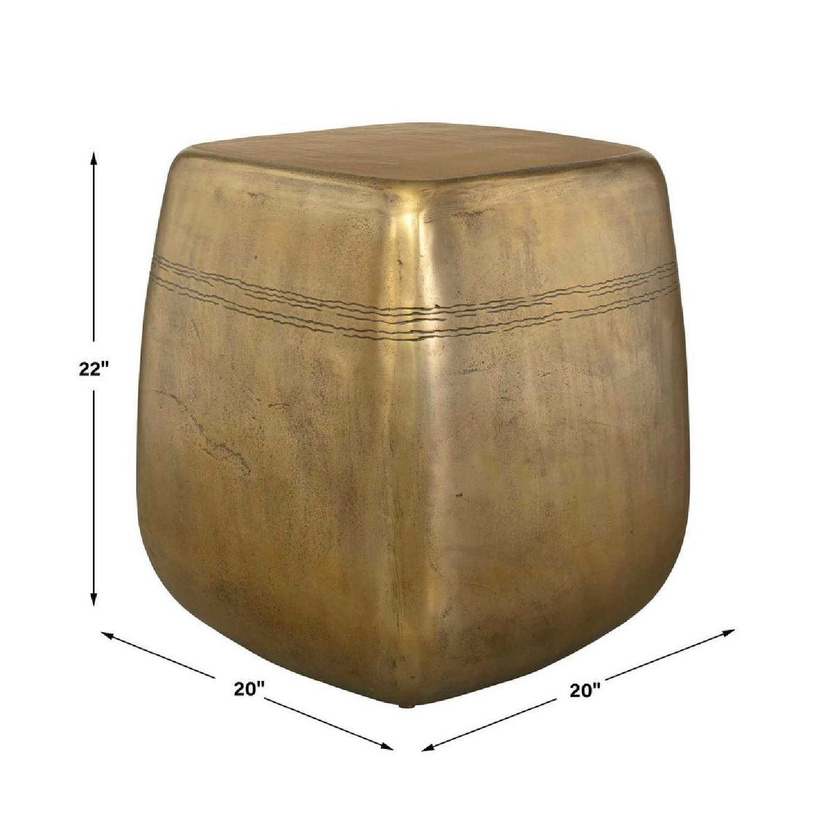 Modern European furniture - Aged Brass Indoor/Outdoor Side Table - www.oroa.com