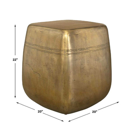 Modern European furniture - Aged Brass Indoor/Outdoor Side Table - www.oroa.com