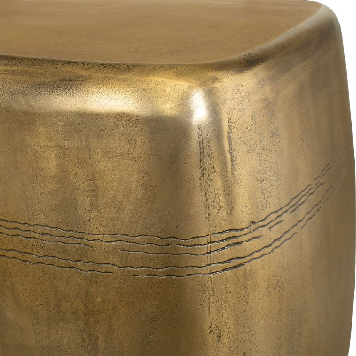 Modern European furniture - Aged Brass Indoor/Outdoor Side Table - www.oroa.com