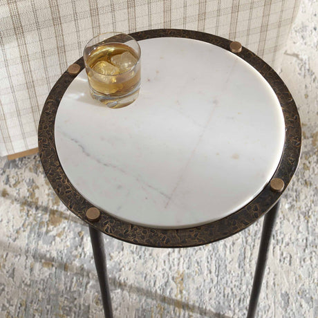 Gray Marble Accent Table by Uttermost Wren, alternate view 6