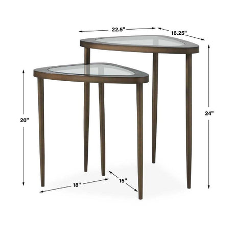 Triangular Glass Nesting Accent Tables (2) by Uttermost Millar, alternate view 4