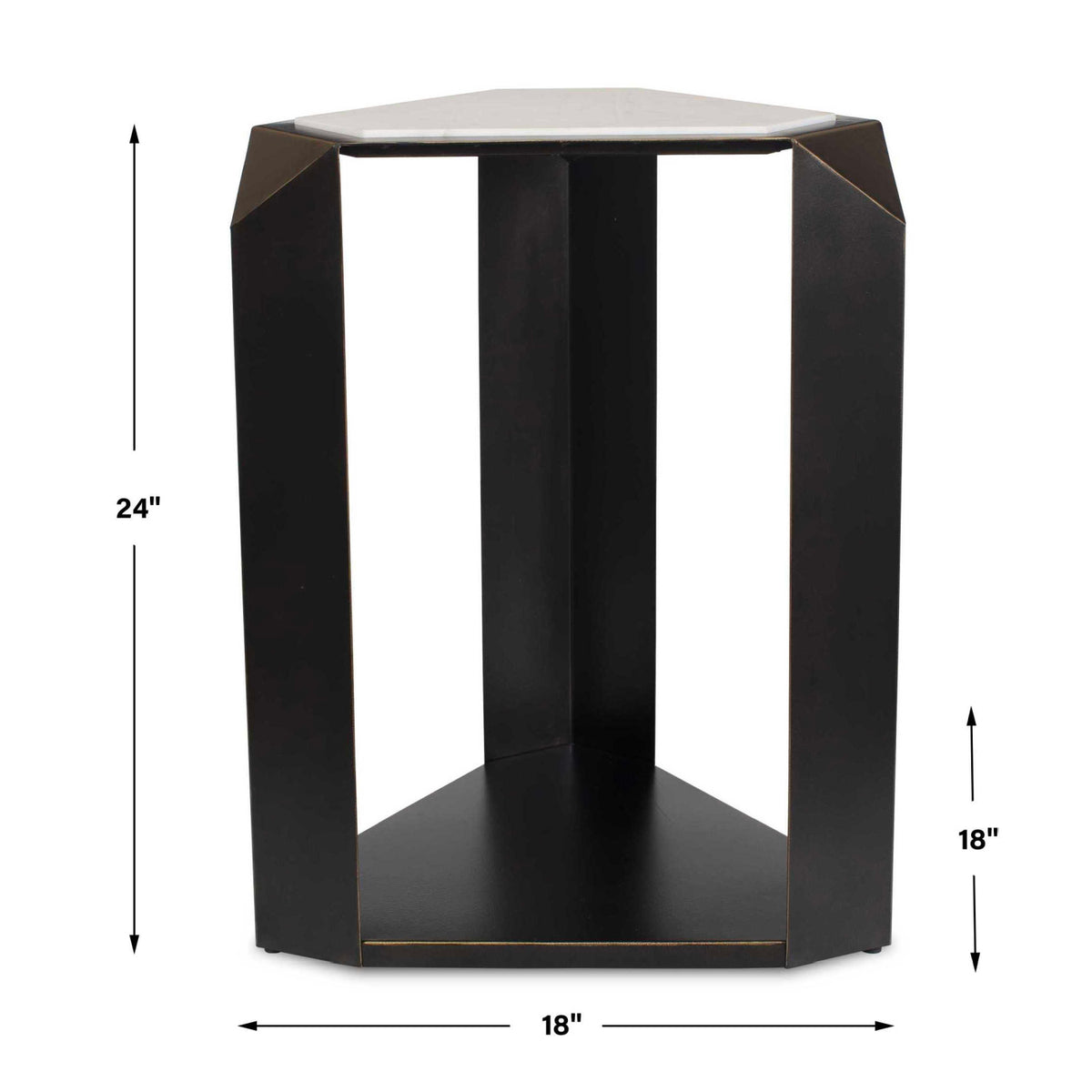 Faceted Dark Bronze Accent Table by Uttermost Keenan, alternate view 8