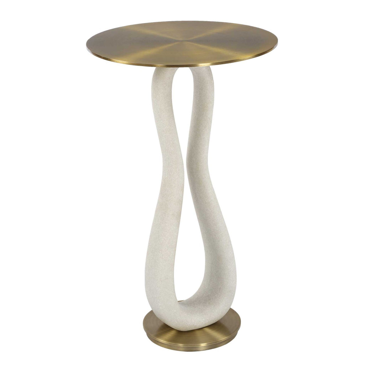 White Stone Hourglass Accent Table by Uttermost Sonia, alternate view 3