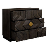 Black Oak Chevron 3-Drawer Chest by Uttermost Faulkner, alternate view 4