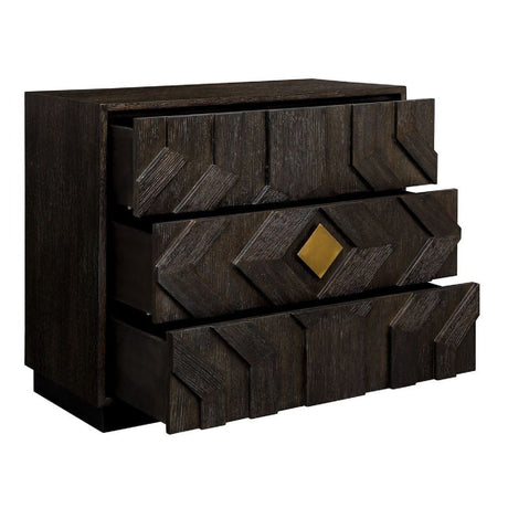 Black Oak Chevron 3-Drawer Chest by Uttermost Faulkner, alternate view 4