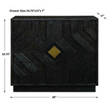 Black Oak Chevron 3-Drawer Chest by Uttermost Faulkner, alternate view 7