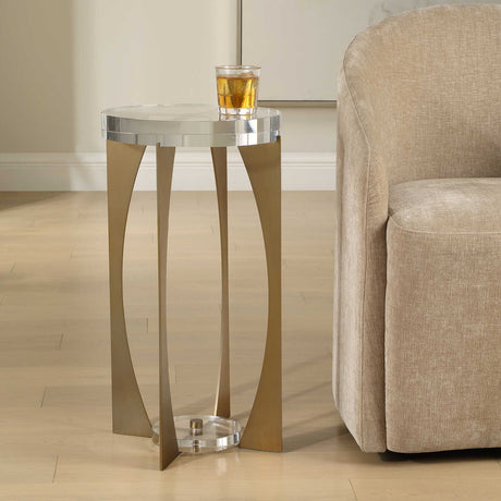 Brass Open-Frame Crystal Accent Table by Uttermost Kolkata, alternate view 6