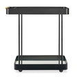 Modern European furniture - Black Iron Framed Bar Cart - www.oroa.com