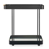 Modern European furniture - Black Iron Framed Bar Cart - www.oroa.com