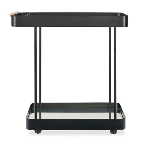 Modern European furniture - Black Iron Framed Bar Cart - www.oroa.com