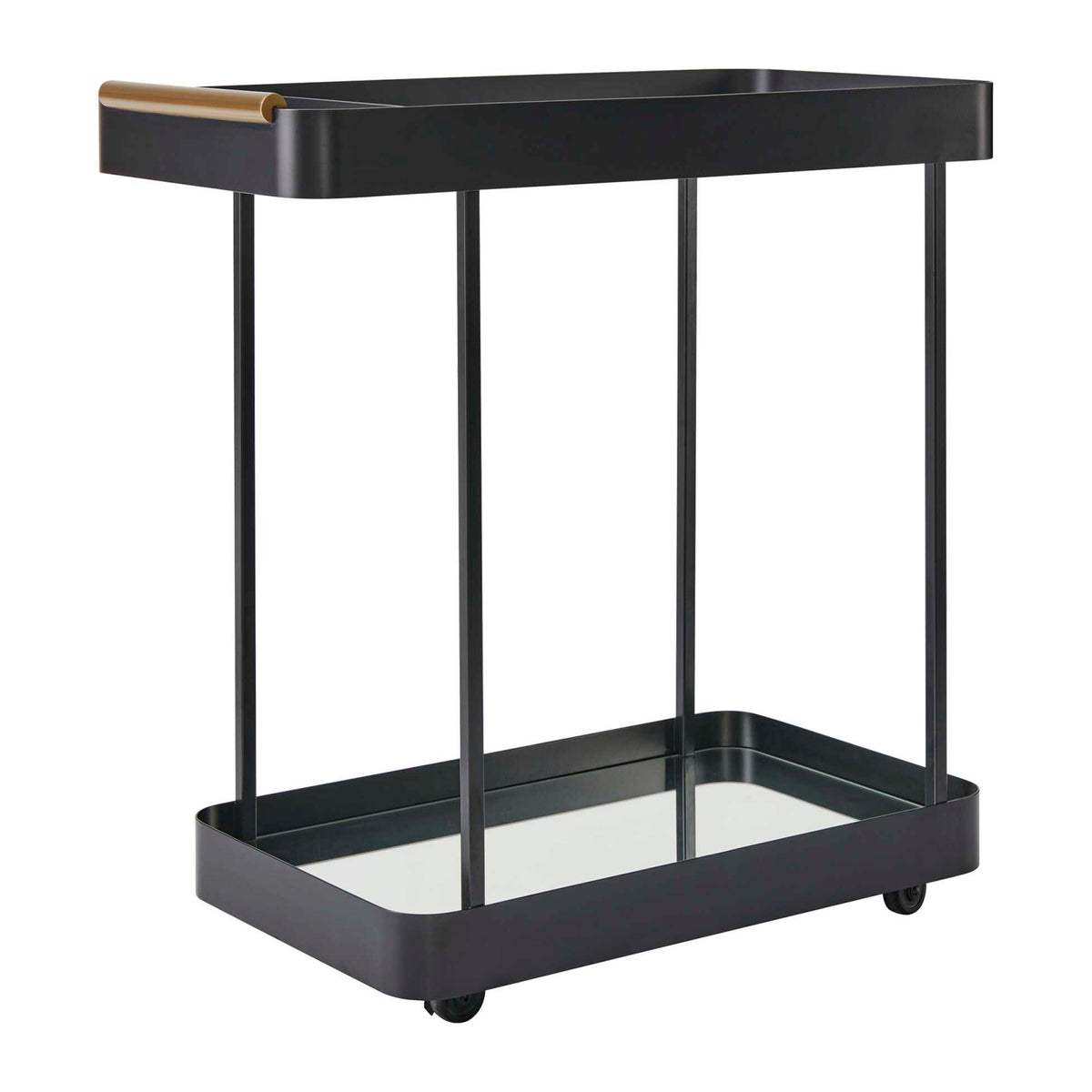 Modern European furniture - Black Iron Framed Bar Cart - www.oroa.com