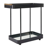 Modern European furniture - Black Iron Framed Bar Cart - www.oroa.com
