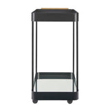 Modern European furniture - Black Iron Framed Bar Cart - www.oroa.com