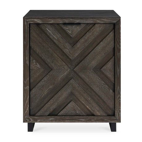 Modern European furniture - Oak Chevron One-Door Cabinet - www.oroa.com