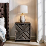 Modern European furniture - Oak Chevron One-Door Cabinet - www.oroa.com