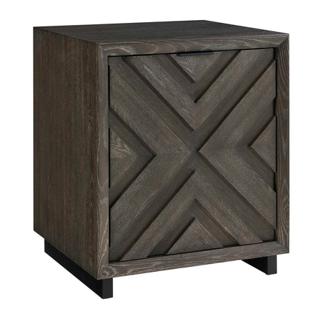 Modern European furniture - Oak Chevron One-Door Cabinet - www.oroa.com