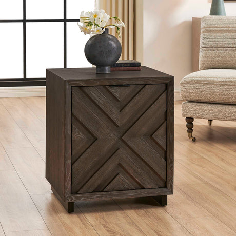 Modern European furniture - Oak Chevron One-Door Cabinet - www.oroa.com
