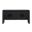 Black Grasscloth 4-Door Cabinet by Uttermost Williams
